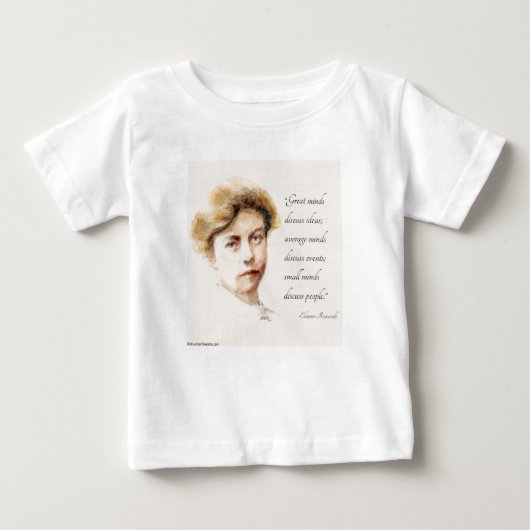 エレノア絵画・ルーズベルト素晴らしの&マインド引用文 ベビーTシャツ (正面)