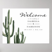 エレノア – ボヘミアンウォーターカラーサボテン歓迎サイン ポスター (正面)