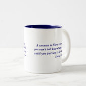 エレノア・ルーズベルトの女性の強さの引用文 ツートーンマグカップ (正面右)