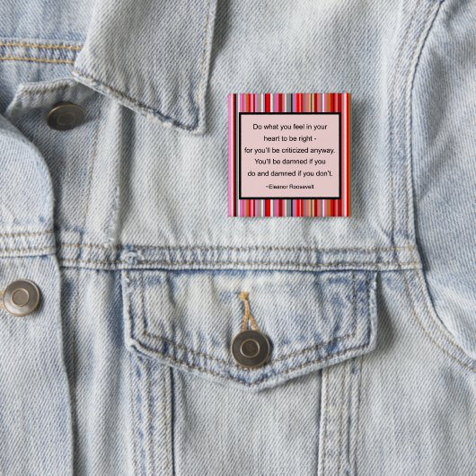 エレノア・ルーズベルトの引用文ボタン 缶バッジ (インサイチュ)