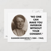 エレノア・ルーズベルト誰もあなたを劣らせることができない ポストカード (正面/裏面)