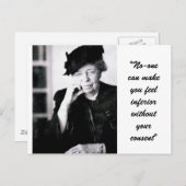 エレノア・ルーズベルト – 誰もあなたを作る感じことができない… ポストカード (正面/裏面)