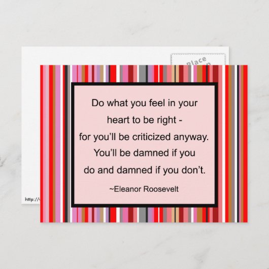 エレノールルーズベルト引用文はがき ポストカード (正面/裏面)