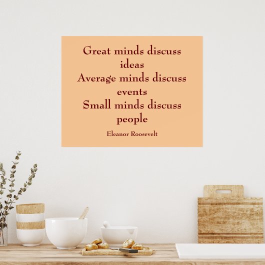 エレノールルーズベルト引用文 |マッ素晴らしト ポスター (キッチン)