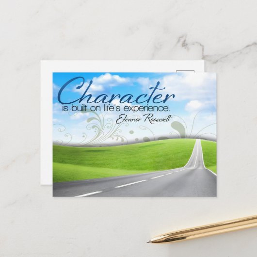 エレノールルーズベルト感動的引用文「キャラクター」 ポストカード (正面/裏面インサイチュ)