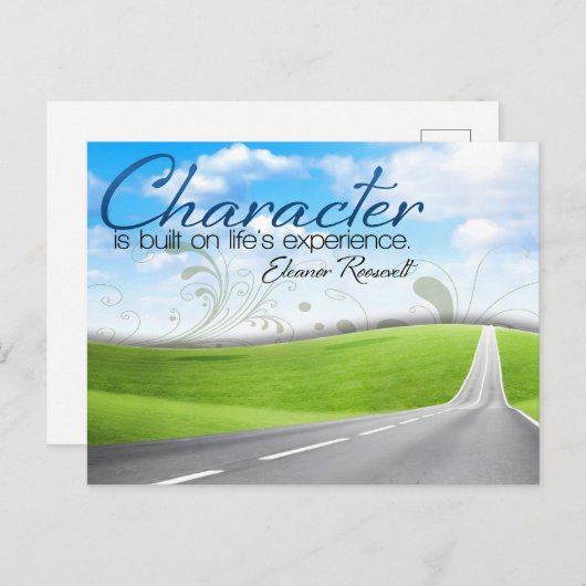 エレノールルーズベルト感動的引用文「キャラクター」 ポストカード (正面/裏面)
