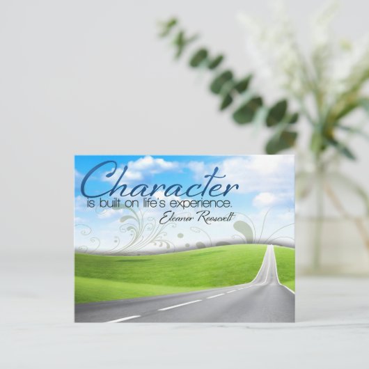 エレノールルーズベルト感動的引用文「キャラクター」 ポストカード (スタンド正面)