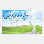 エレノールルーズベルト感動的引用文「キャラクター」 長方形シール (正面)