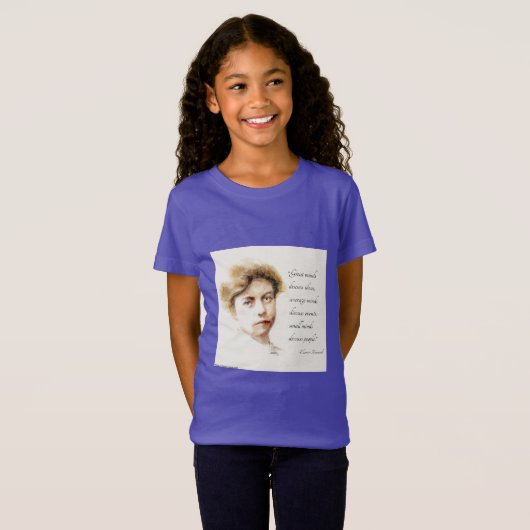 エレノールルーズベルト素晴らし&マインド引用文 Tシャツ (正面フル)