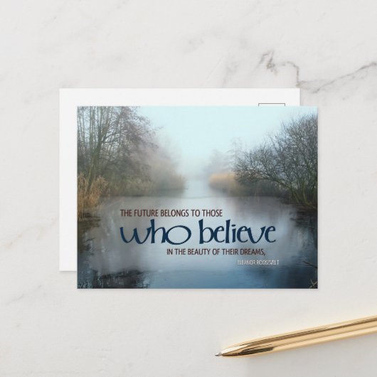 エレノールルーズベ感動的ルト引用文「未来」 ポストカード (正面/裏面インサイチュ)