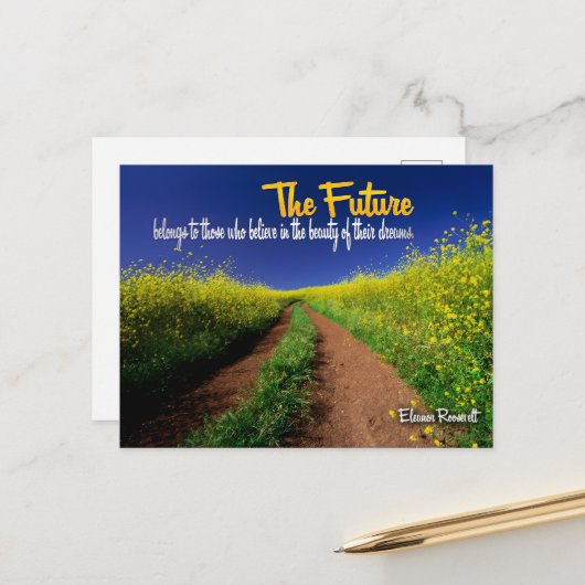 エレノールルーズベ感動的ルト引用文「未来」 ポストカード (正面/裏面インサイチュ)