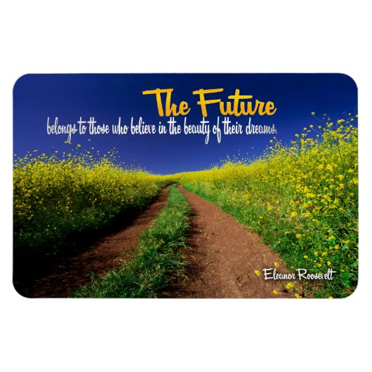 エレノールルーズベ感動的ルト引用文「未来」 マグネット (横)