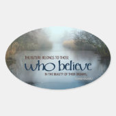 エレノールルーズベ感動的ルト引用文「未来」 楕円形シール (正面)