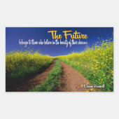 エレノールルーズベ感動的ルト引用文「未来」 長方形シール (正面)