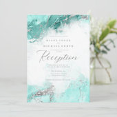 エレノールロジャースマーブルグリッター受信ティール（緑がかった色）ID644 招待状 (スタンド正面)