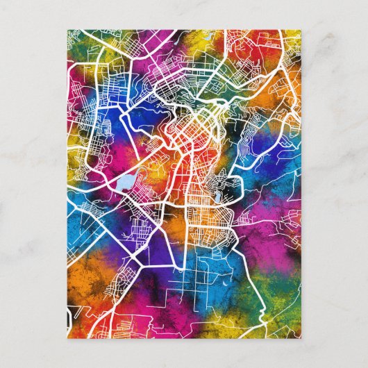 エレバンアルメニアの地図 ポストカード (正面)