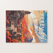 エレバンアルメニアトラベルアートヴィンテージ ジグソーパズル (横)