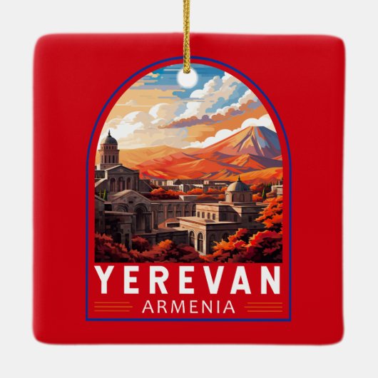 エレバンアルメニアトラベルアートヴィンテージ セラミックオーナメント (裏面)