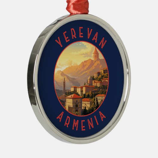 エレバンアルメニアレトロ動揺してサークル メタルオーナメント (右)