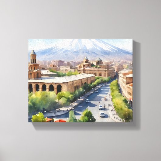 エレバン水彩画 キャンバスプリント (正面)