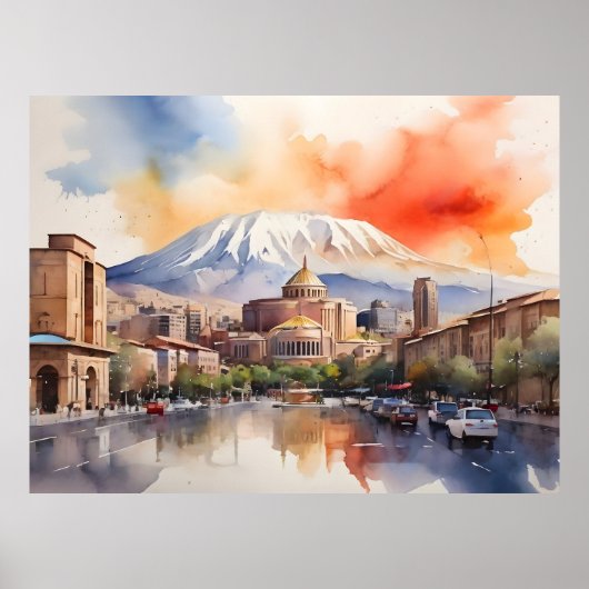 エレバン水彩画 ポスター (正面)