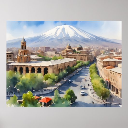 エレバン水彩画 ポスター (正面)