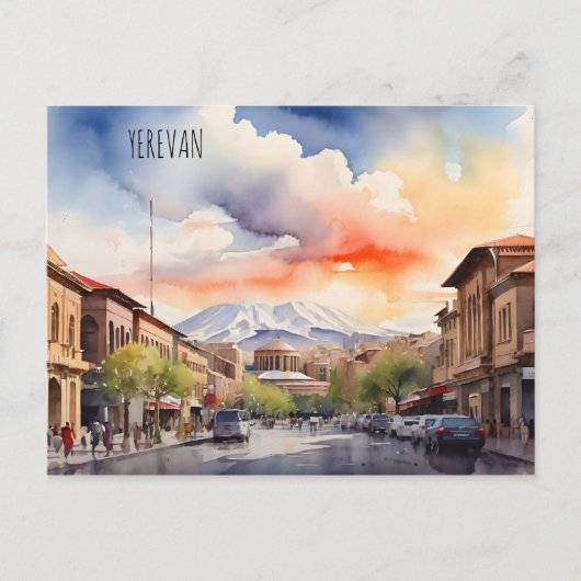 エレバン水彩画 ポストカード (正面)