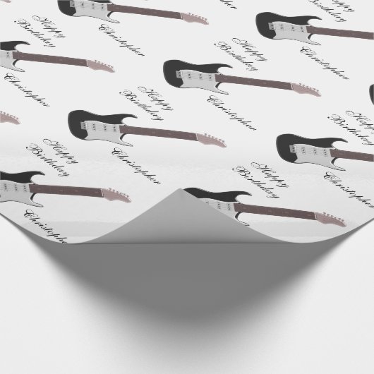 エレパーソナライズされたキギター誕生日 ラッピングペーパー (角)
