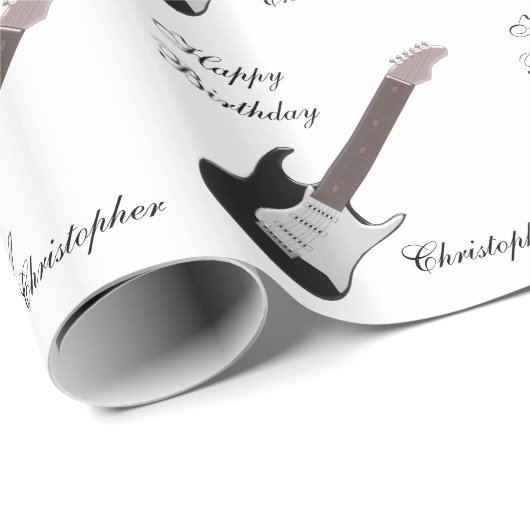 エレパーソナライズされたキギター誕生日 ラッピングペーパー (ロールコーナー)
