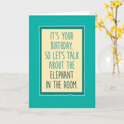 エレフおもしろいォン・イン・ザ・ルーム誕生日 カード (黄色い花)