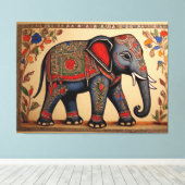 エレファインアート：マドゥバニのキャンバスのプリント キャンバスプリント (インサイチュ (ウッドフロア))