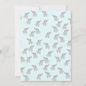 エレファパーソナライズされたントノートカード サンキューカード (裏面)