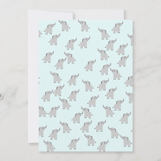 エレファパーソナライズされたントノートカード サンキューカード (裏面)