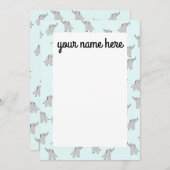 エレファパーソナライズされたントノートカード サンキューカード (正面/裏面)