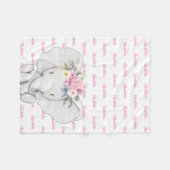 エレファパーソナライズされたント·ネービー·ブルー·ネーム·ボーイ フリースブランケット (正面(横))