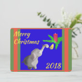 エレファモダンントライトキャンドルクリスマスカスタム文字 シーズンカード (スタンド正面)