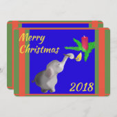 エレファモダンントライトキャンドルクリスマスカスタム文字 シーズンカード (正面/裏面)