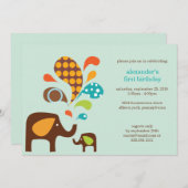 エレファンお誕生日 招待状 (正面/裏面)