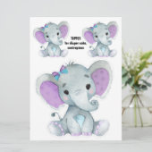 エレファントおむつケーキトッパー、センターピースの装飾 招待状 (スタンド正面)