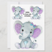 エレファントおむつケーキトッパー、センターピースの装飾 招待状 (裏面)