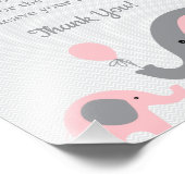 エレファントおむつラッフルディスプレイサイン入りピンク&グレー フォトプリント (角)
