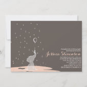 エレファントがバルーン·ベイビー·シャワーの招待を受ける 招待状 (正面)