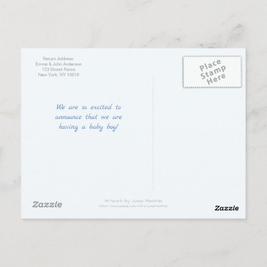 エレファントとカラーハートはがき ポストカード (裏面)