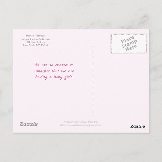 エレファントとカラーハートはがき ポストカード (裏面)