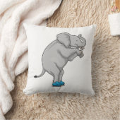 エレファントアイススケートで滑るアイススケート クッション (ブランケット)