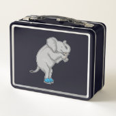 エレファントアイススケートで滑るアイススケート メタルランチボックス (裏面)