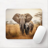 エレファントアニマルワイルド美しいフリーダムワイルドネスアート マウスパッド (マウス)