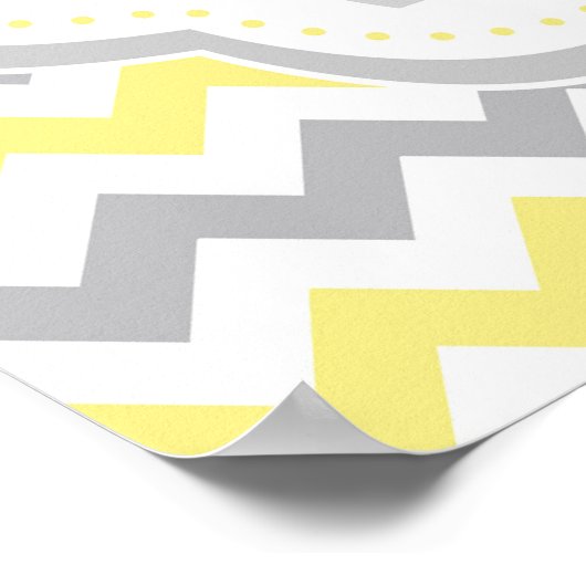 エレファントイエローとグレーのベビーシャワーパーティー ポスター (角)