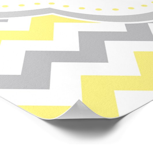 エレファントイエローとグレーの赤ちゃんシャワーポスター ポスター (角)