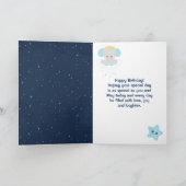 エレファントイエローアンドネイビーハッピーバースデー カード (内部)